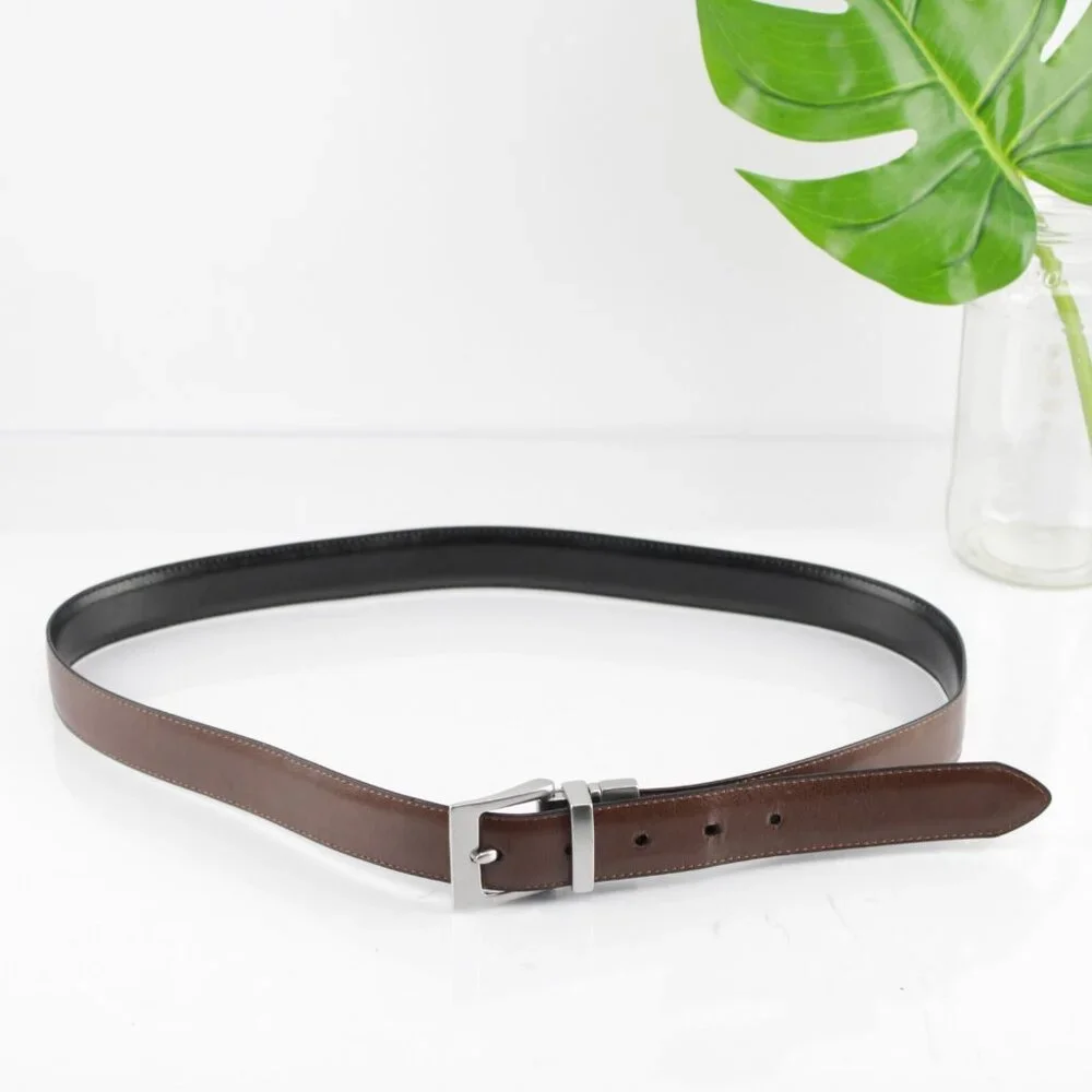 Chaps Mens Dress Belt Size 36 Reversible‎ Black Brown Business Casual 1 1/4 Inch